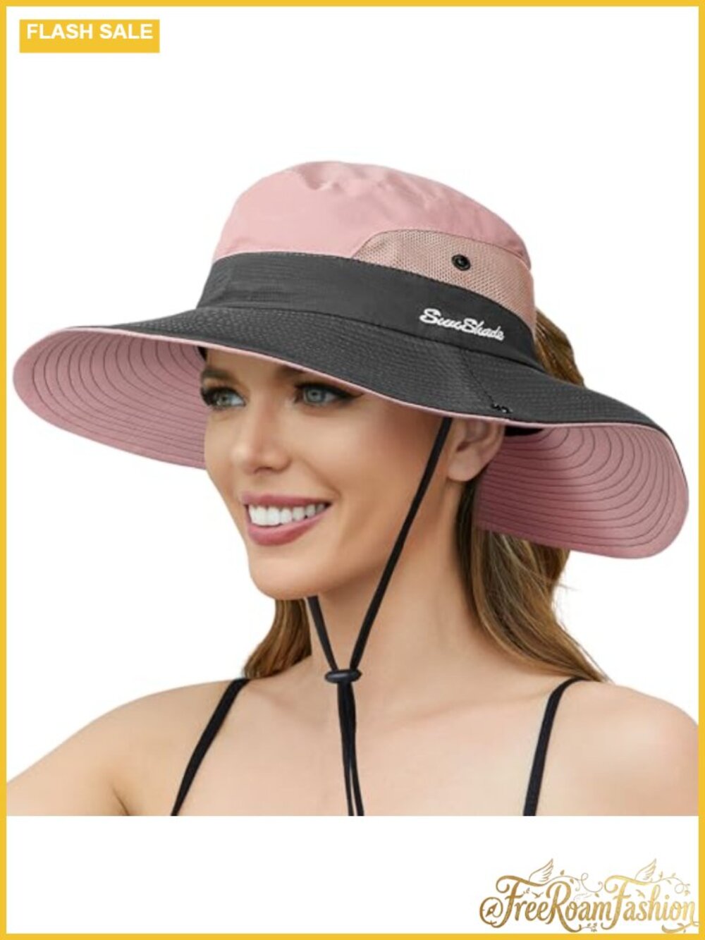 Women's Ponytail Sun Hat UPF 50+ Foldable Beach Fishing Hat